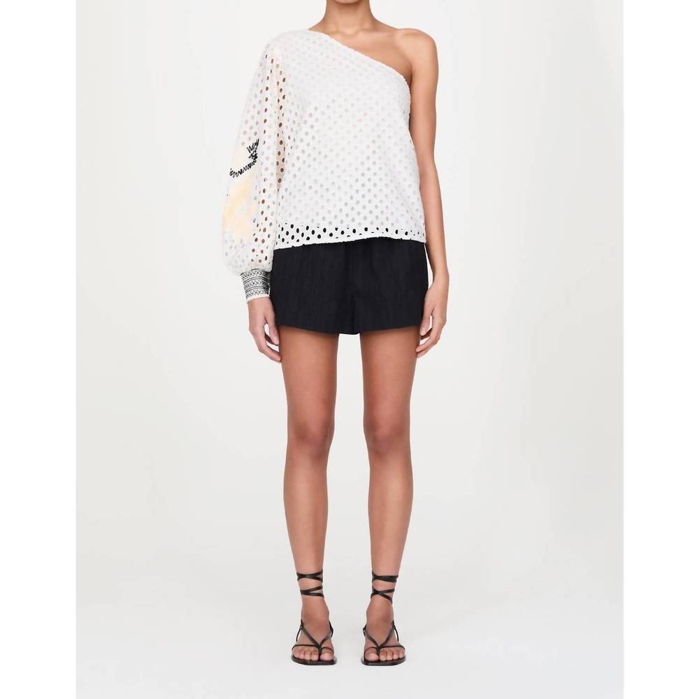 NEW MARIE OLIVER tish one shoulder top in raffia - Picture 4 of 5